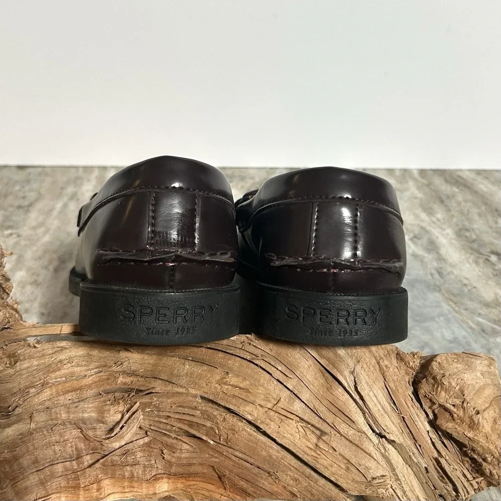 Sperry Colton Boy's Penny Loafers Burgundy Leather Size 5